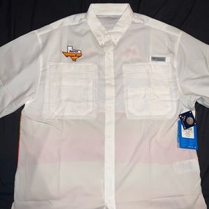 White Houston Astros Columbia Button down shirt